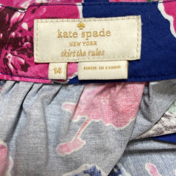 KATE SPADE NEW YORK GIRLS SKIRT THE RULES BLUE FLORAL BUBBLE SKIRT - Picture 8 of 9